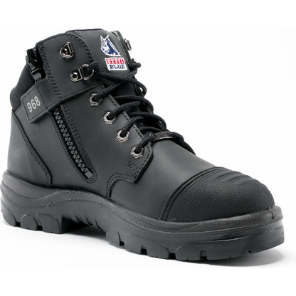 Steel Blue Men's Parkes Side Zipper Waterproof Steel Toe Hiker Work Boot - Black - 812968 - Overlook Boots