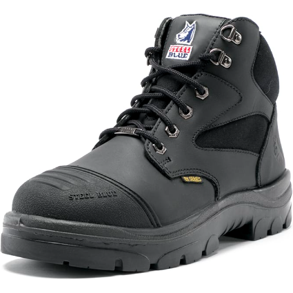 Steel Blue Men's Parkes Side Zipper Waterproof Steel Toe Hiker Work Boot - Black - 812968 - Overlook Boots