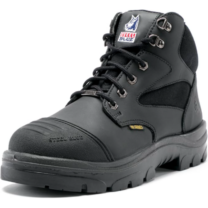 Steel Blue Men's Parkes Side Zipper Waterproof Steel Toe Hiker Work Boot - Black - 812968 - Overlook Boots