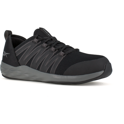 Reebok Men's Astroride Steel Toe Athletic Work Shoe- Black/Grey- RB2211 4 / Medium / Black - Overlook Boots
