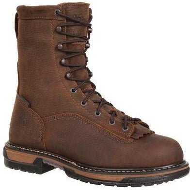 Rocky Men's Ironclad 8" Steel Toe Waterproof Work Boot - Brown - FQ0006698 8 / Medium / Brown - Overlook Boots