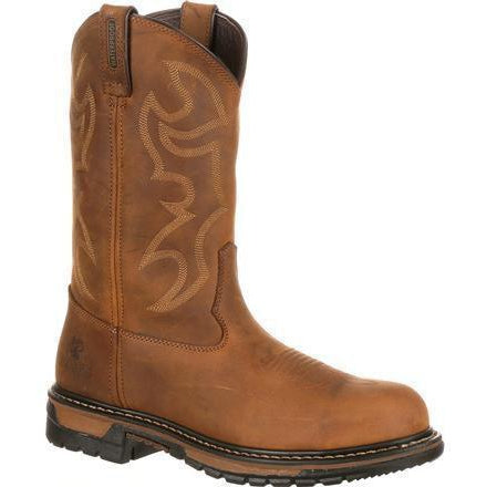 Rocky Men's Original Ride Branson Waterproof Steel Toe Western Boot-FQ0002809 7.5 / Medium / Brown - Overlook Boots