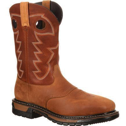 Rocky Men's Original Ride Steel Toe Waterproof Western Boot- Brown- RKYW041 7.5 / Medium / Brown - Overlook Boots