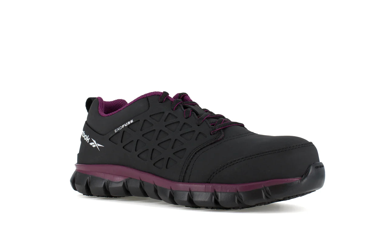 Reebok Women's Sublite Cushion Composite Toe Athletic Work Shoe - Black - RB492 6 / Medium / Black - Overlook Boots