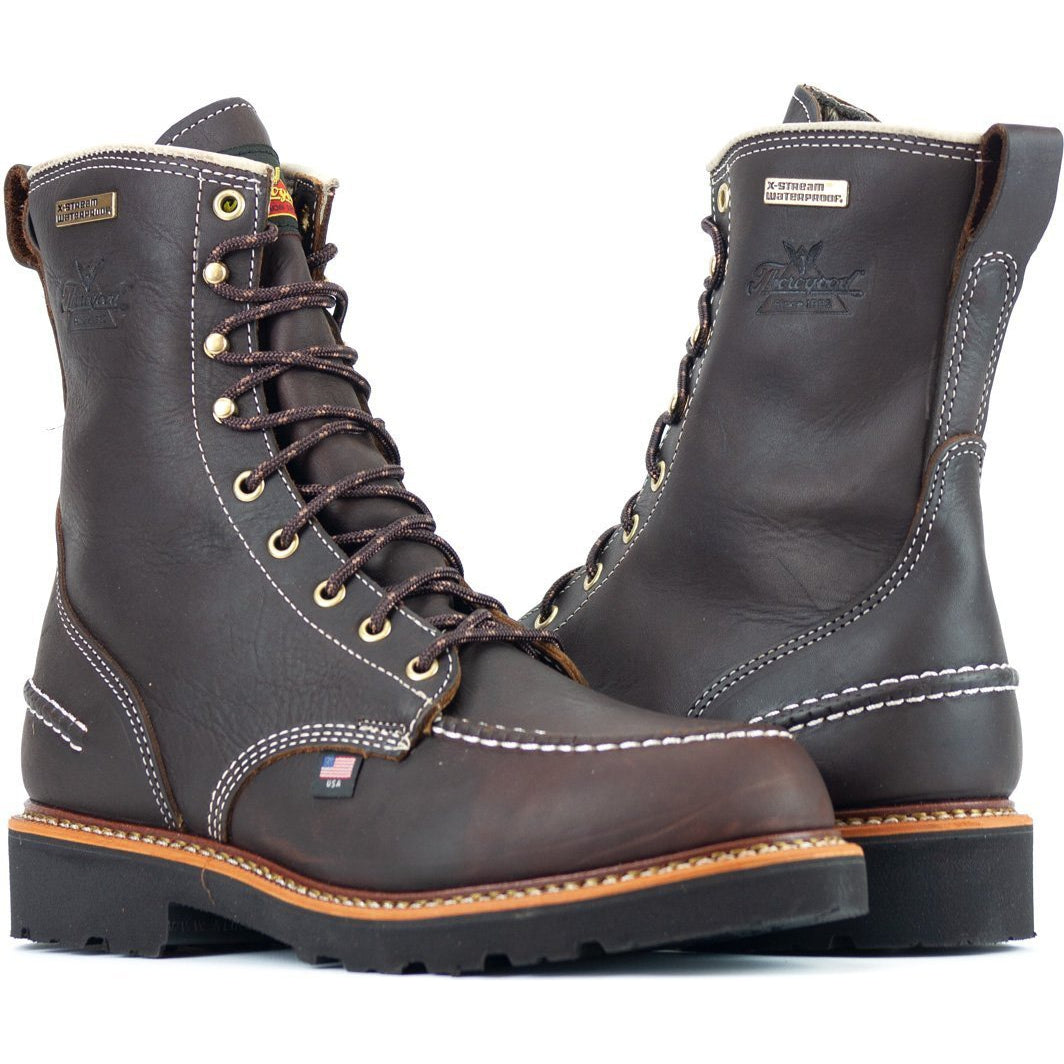 Thorogood Men's Flyway 8" USA Made Waterproof Work Boot - Brown - 814-4141 - Overlook Boots