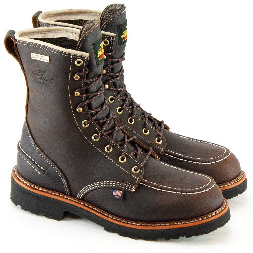 Thorogood Men's Flyway 8" USA Made Waterproof Work Boot - Brown - 814-4141 8 / Medium / Brown - Overlook Boots