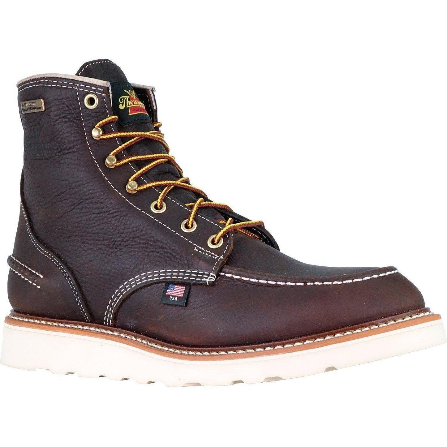 Thorogood Men's USA Made 1957 6" Moc Toe Waterproof Wedge Work Boot Brown - 814-3600 - Overlook Boots
