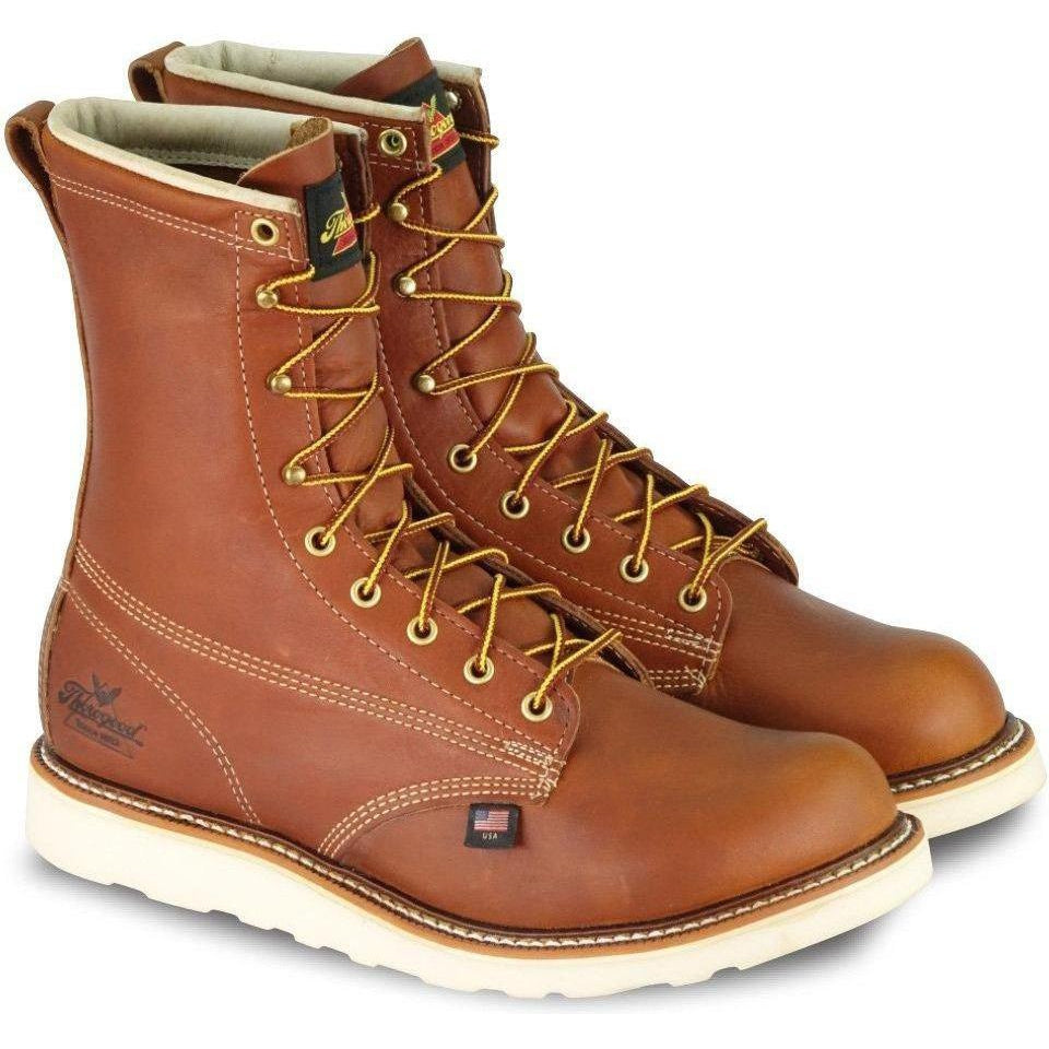 Thorogood Men's USA Made Amer. Heritage 8" Steel Toe Wedge Work Boot 804-4364 7 / Medium / Tobacco - Overlook Boots