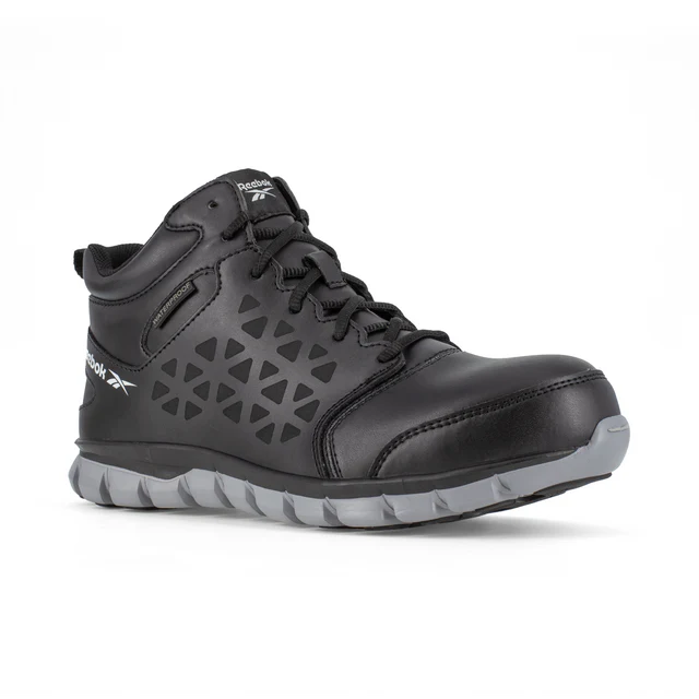 Reebok Women's Sublite Cushion Composite Toe Waterproof Athletic Work Shoe - Black - RB414 6 / Medium / Black - Overlook Boots