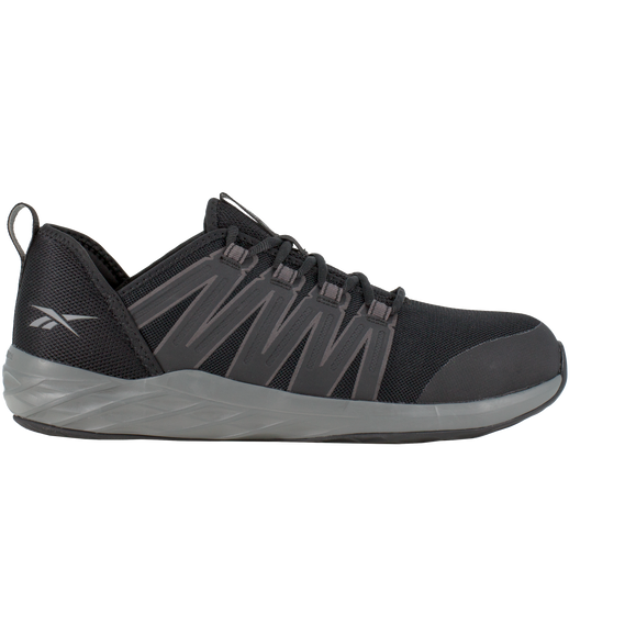 Reebok Men's Astroride Steel Toe Athletic Work Shoe- Black/Grey- RB2211 - Overlook Boots